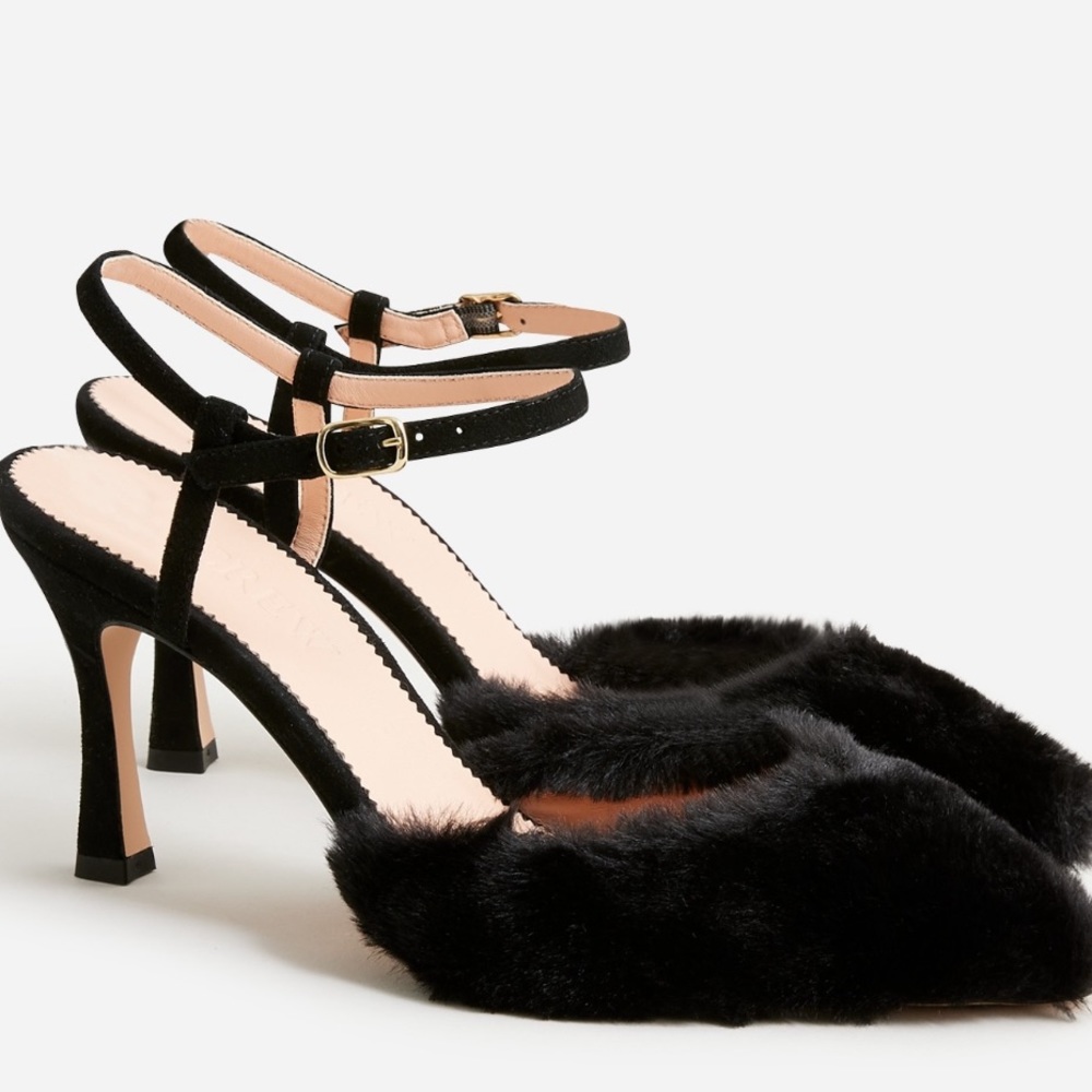 NWT JCrew Collection Elsie-faux fur heels